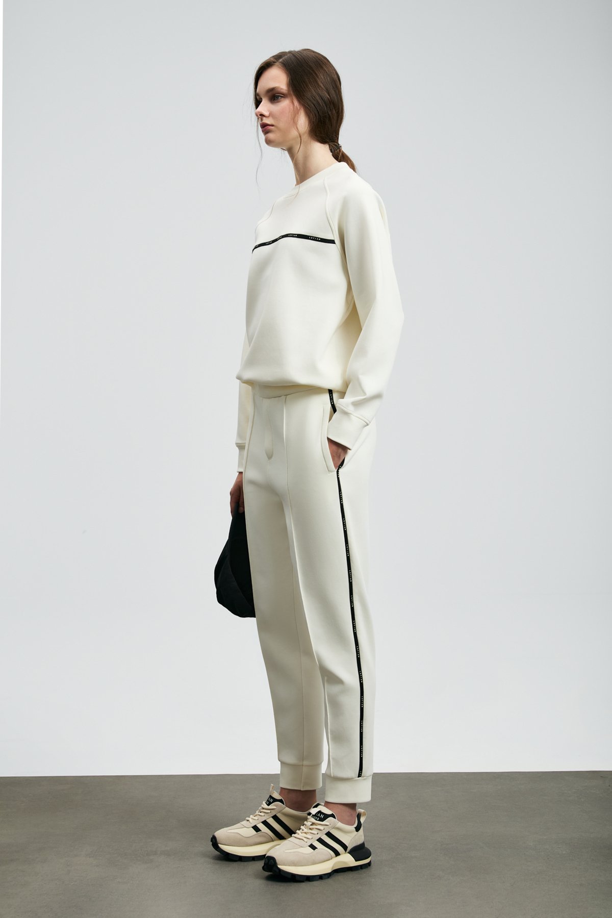 Cessıca Knitted Women's Sweatpants Off White - LUFIAN