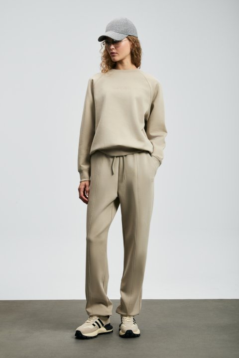 Cessıe Knitted Women's Sweatpants Beige - LUFIAN