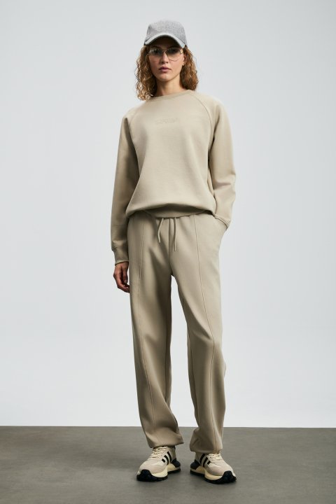 Cessıe Knitted Women's Sweatpants Beige - LUFIAN