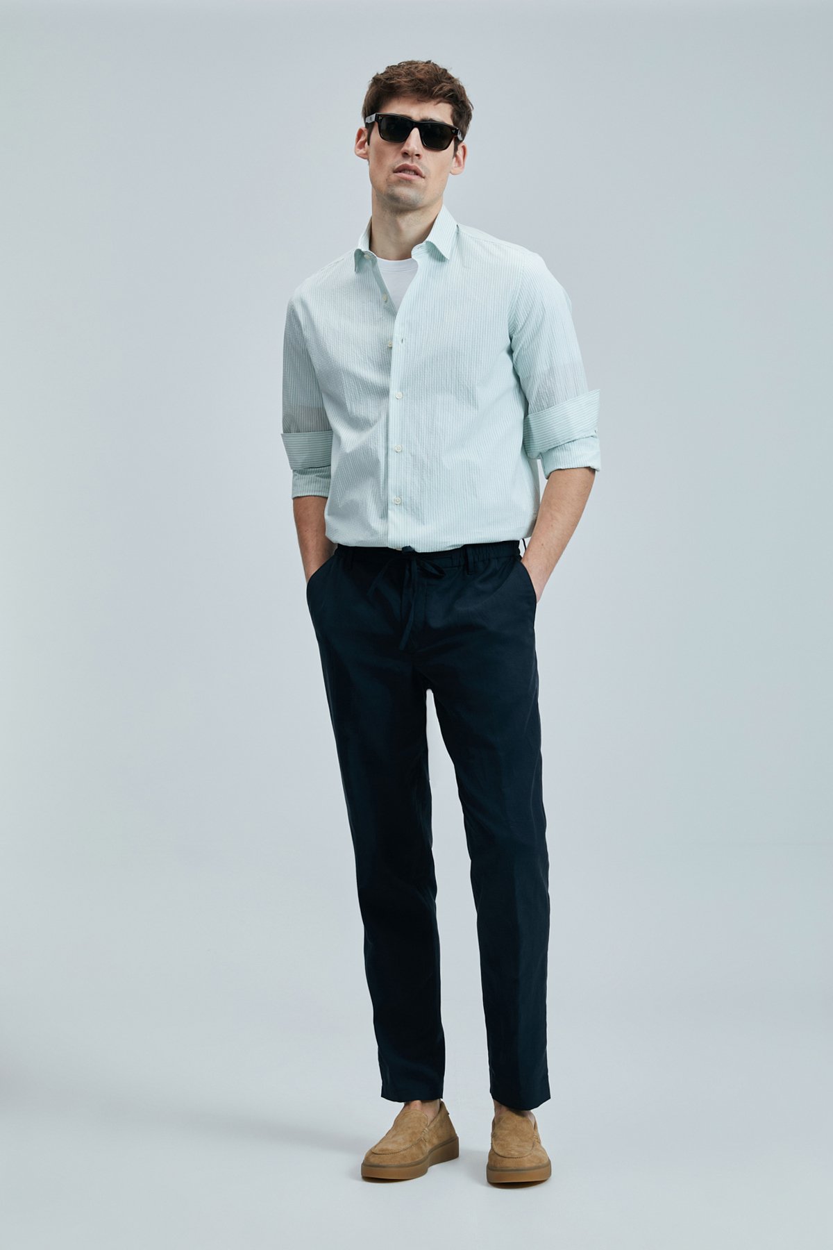 Charles Men's Basic Shirt Regular Fit Green - LUFIAN