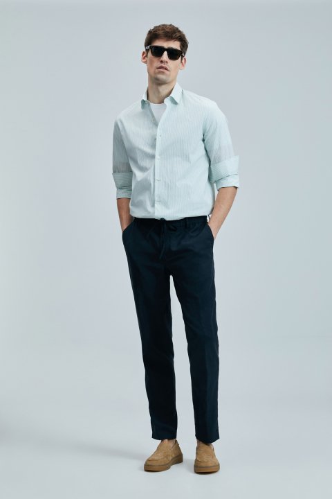 Charles Men's Basic Shirt Regular Fit Green - LUFIAN