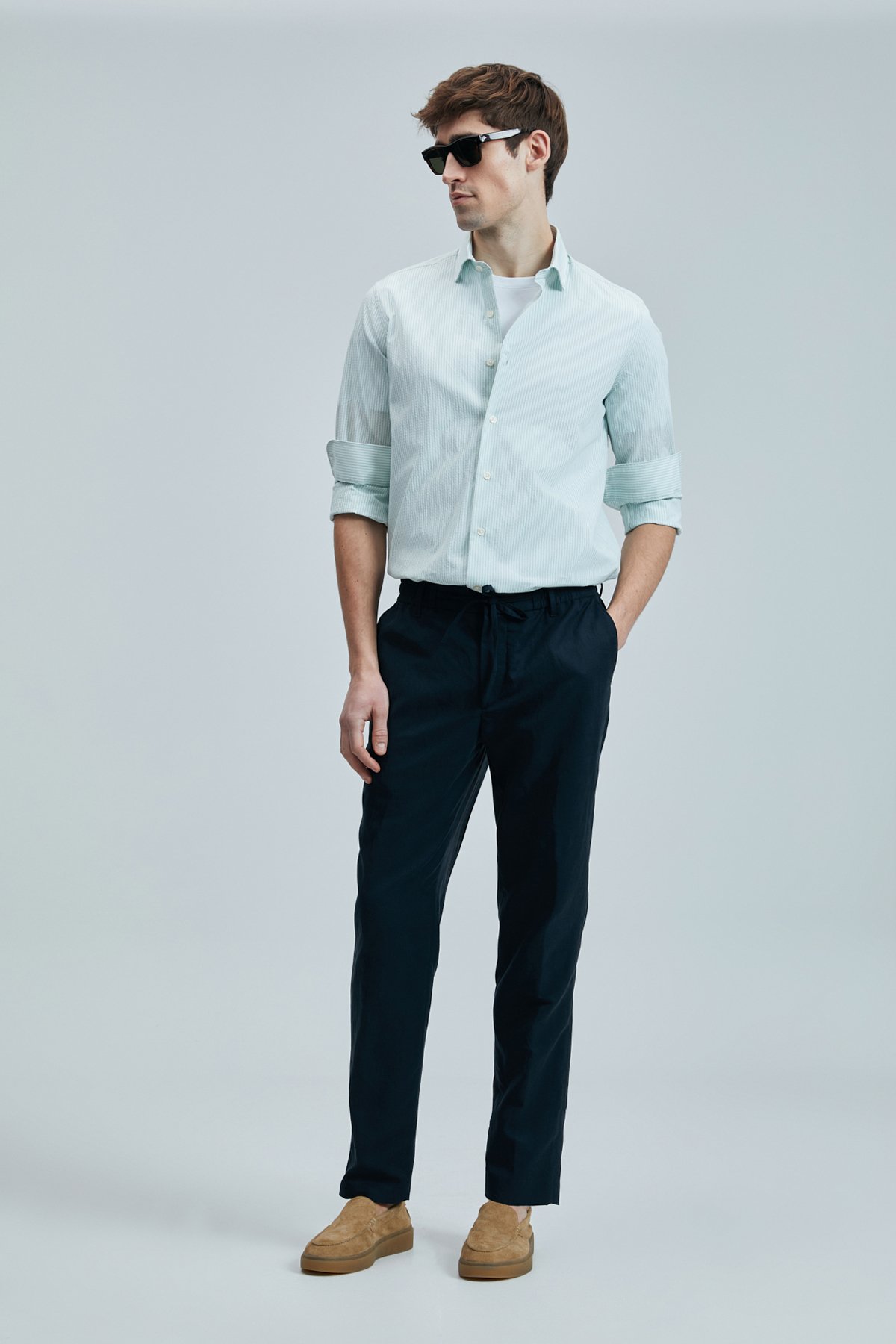 Charles Men's Basic Shirt Regular Fit Green - LUFIAN