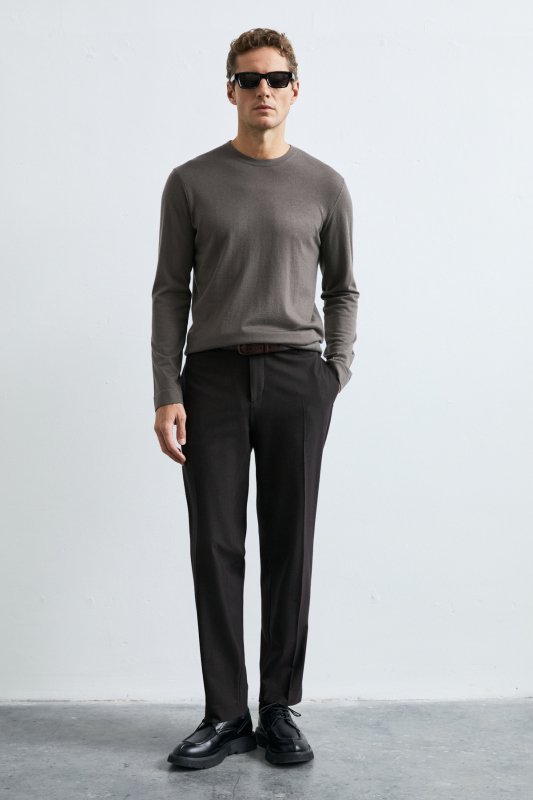 Smart Mens Chino Pants Slım Fıt Brown