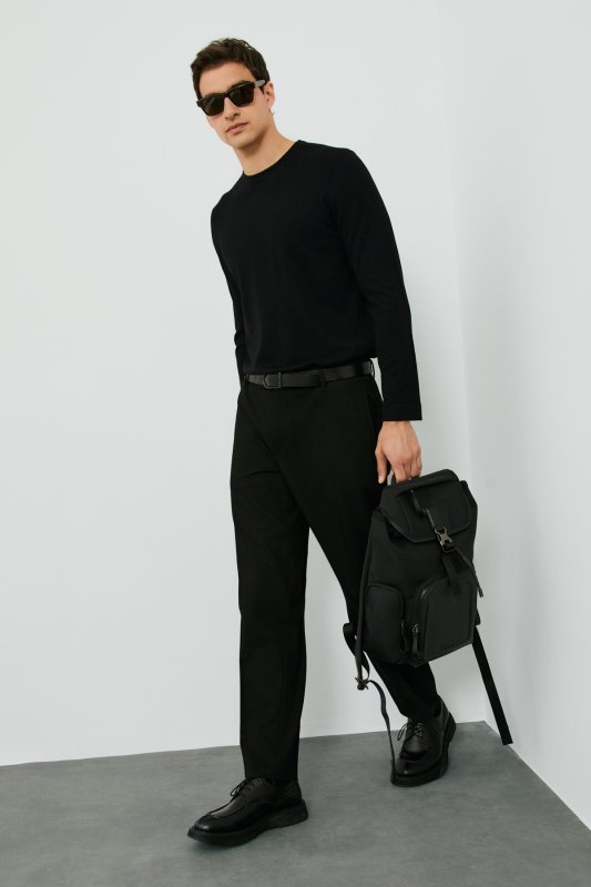 Smart Mens Chino Pants Slım Fıt Black