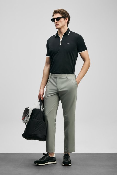 Chase Smart Men's Polo T-Shirt Black - LUFIAN