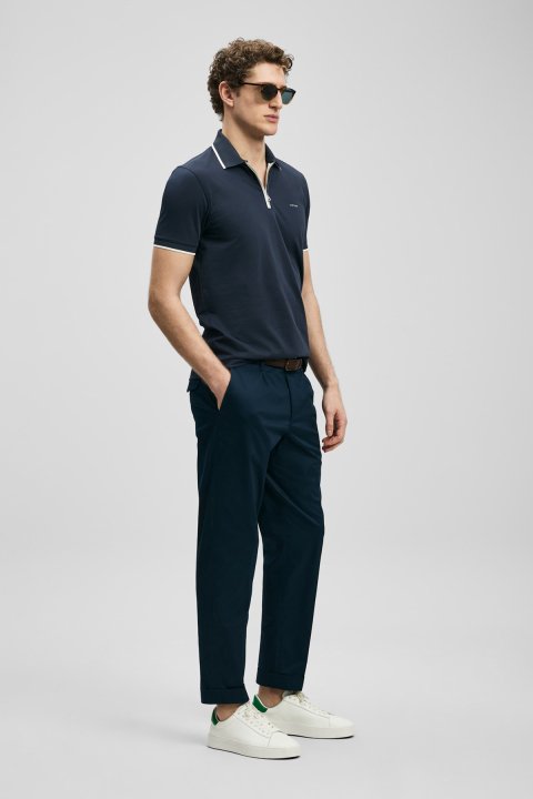 Chase Smart Men's Polo T-Shirt Navy Blue - LUFIAN