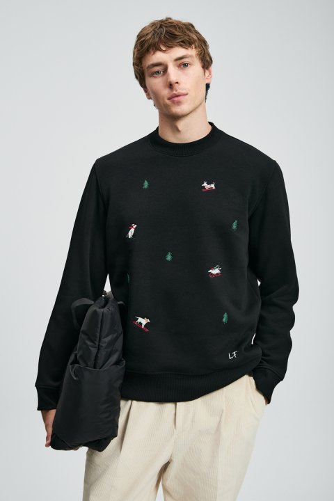 Noel Men's Sweatshirt Black - LUFIAN