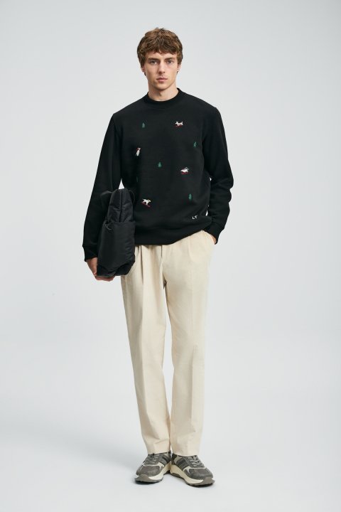 Noel Men's Sweatshirt Black - LUFIAN