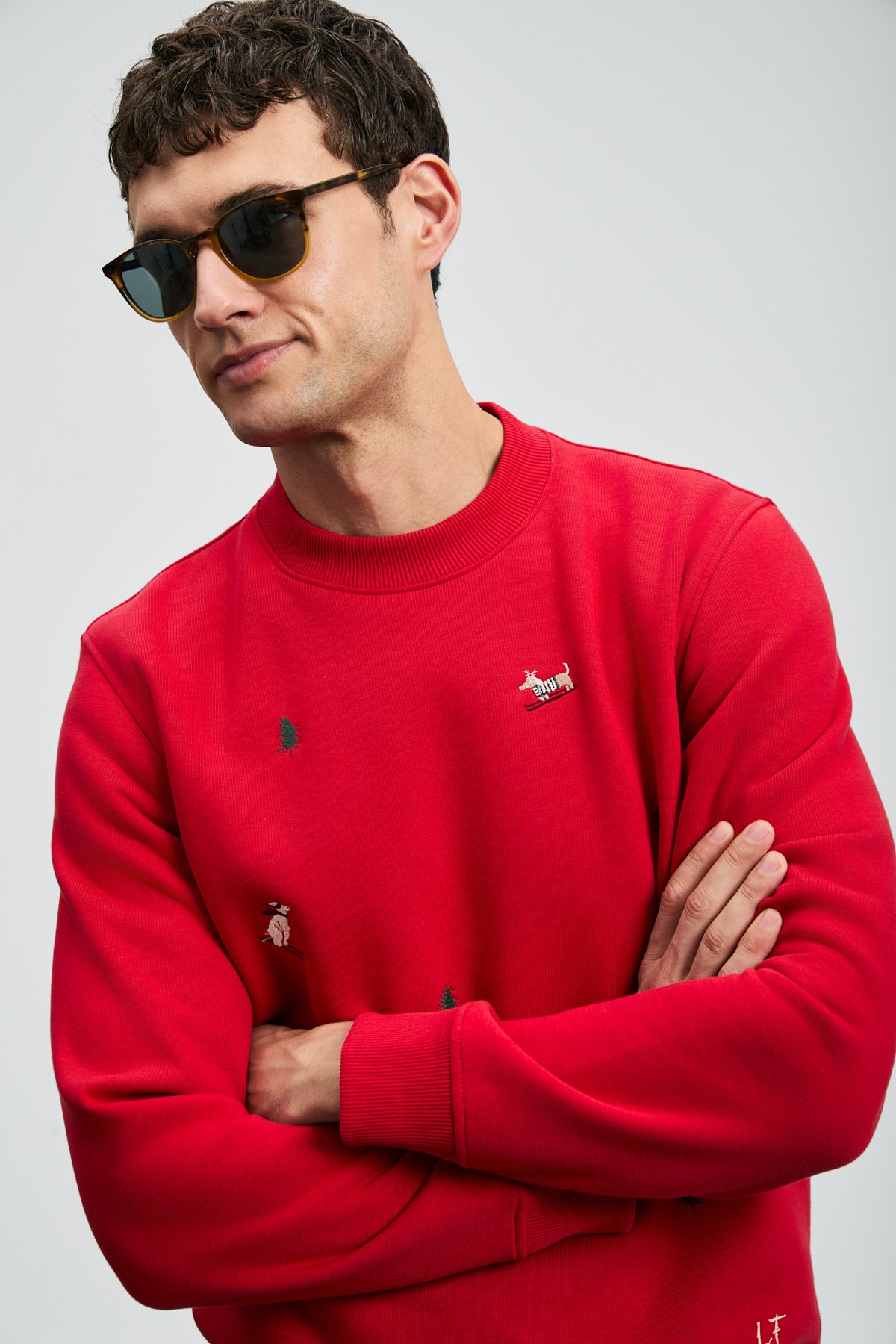 Noel Men's Sweatshirt Red - LUFIAN