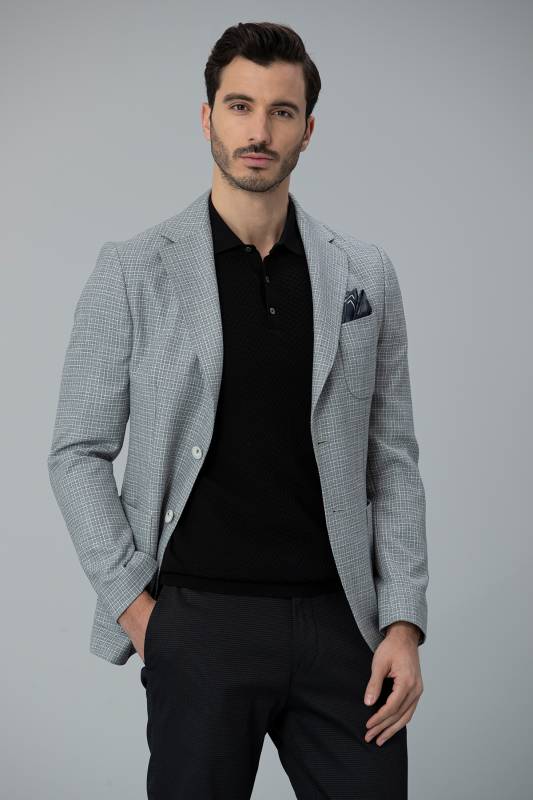 Cius Sports Mens Blazer Jacket Slım Fıt Grey - 2