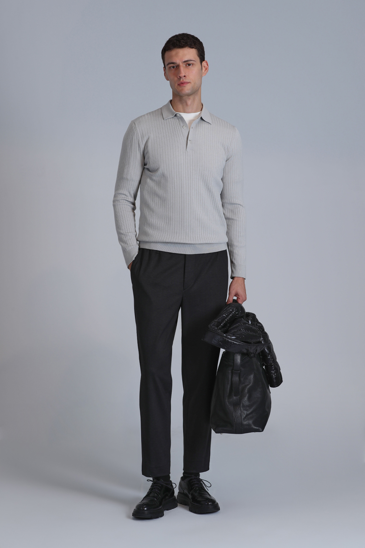 Clos Sports Mens Chino Pants Slım Fıt Black - Lufian (1)