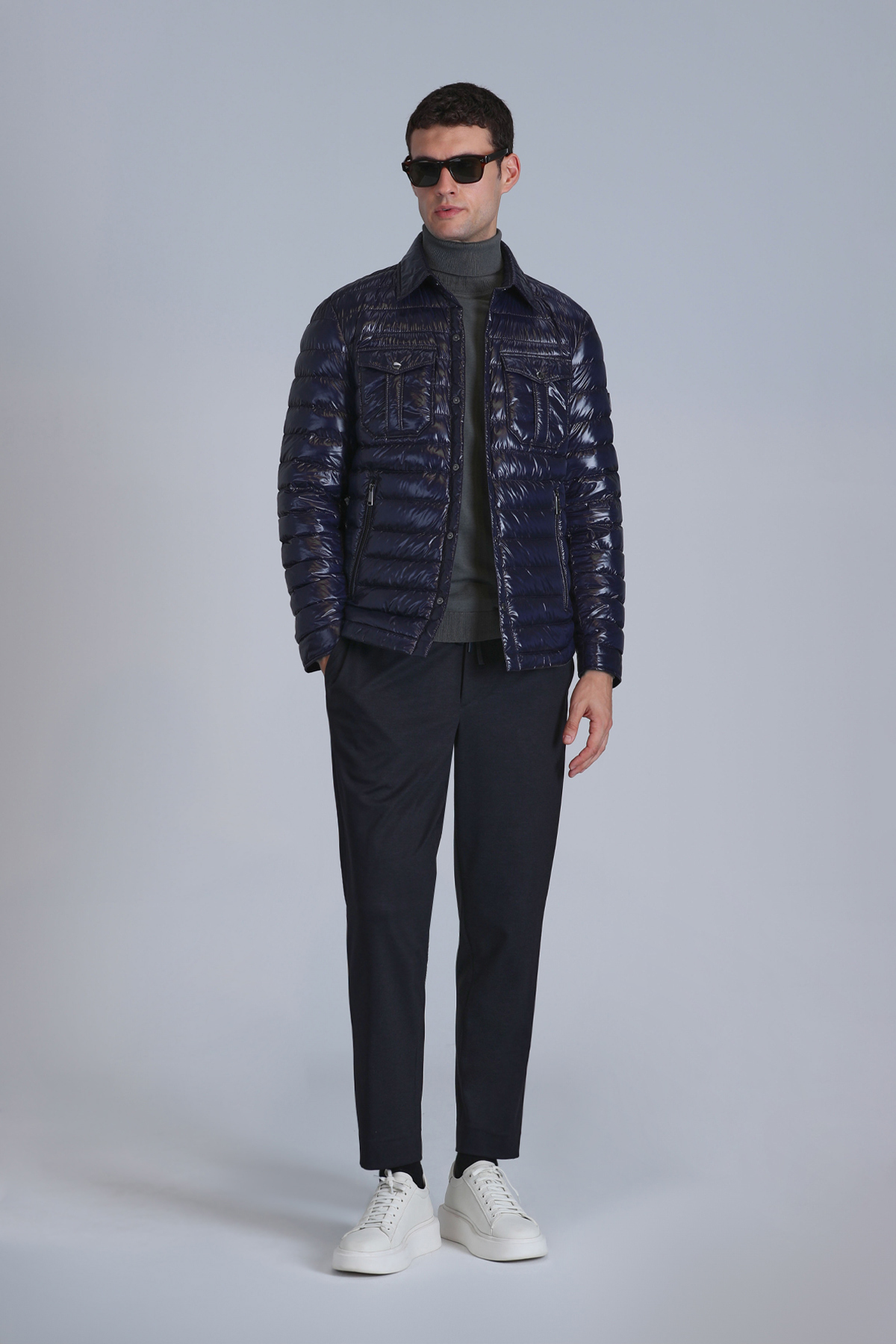 Clos Sports Mens Chino Pants Slım Fıt Navy - Lufian