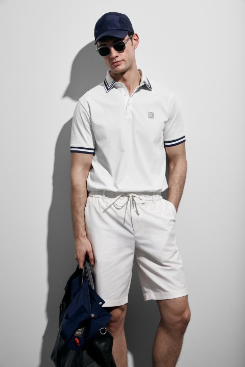 Cole Smart Men's Polo T-Shirt Off White - LUFIAN