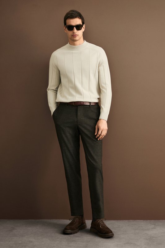 Smart Mens Chino Pants Slım Fıt Brown