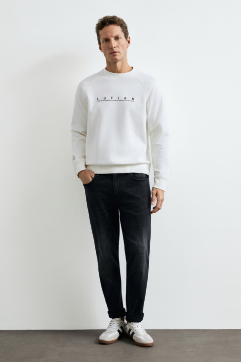 Male Sweatshirt Off Whıte - LUFIAN