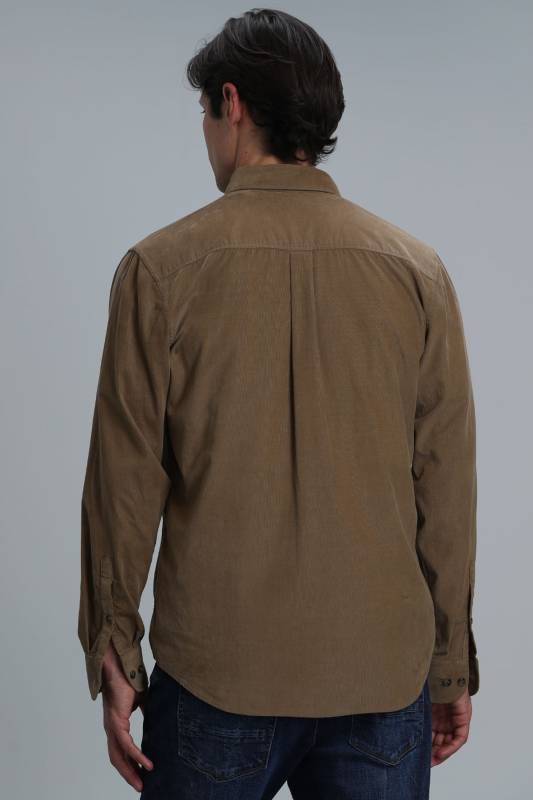 Danıel Men Basic Shirt Comfort Fit Camel - 5