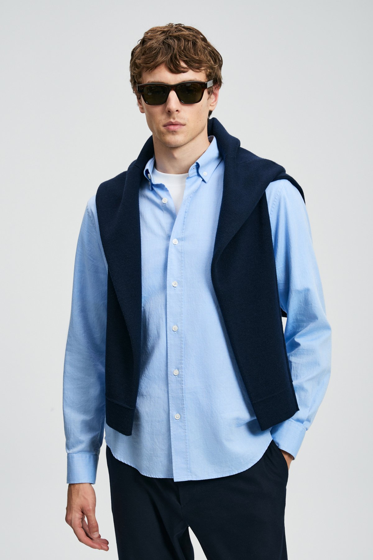 Danıel Men's Basic Shirt Regular Fit Light Blue - LUFIAN