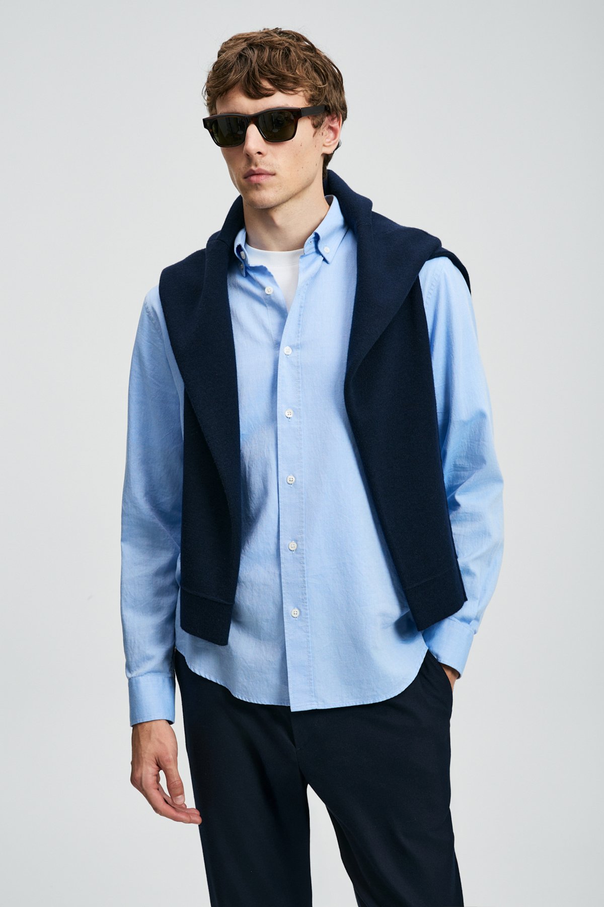 Danıel Men's Basic Shirt Regular Fit Light Blue - LUFIAN