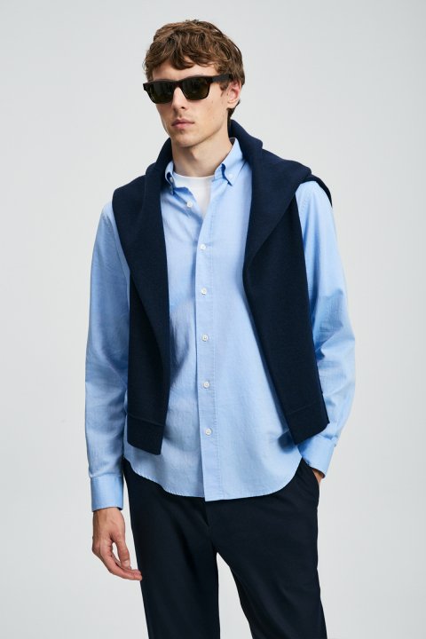 Danıel Men's Basic Shirt Regular Fit Light Blue - LUFIAN