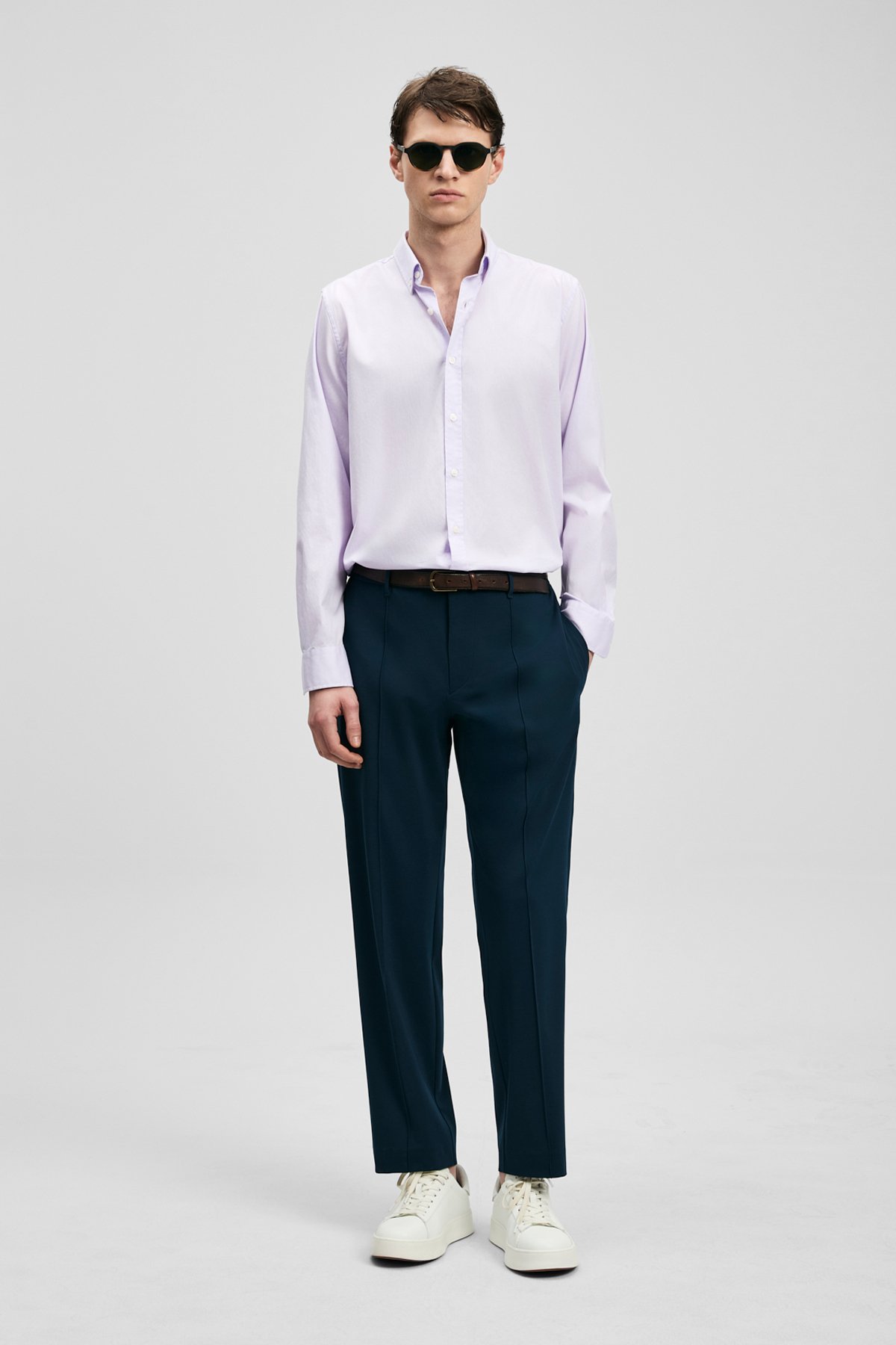 Danıel Men's Basic Shirt Regular Fit Lilac - LUFIAN