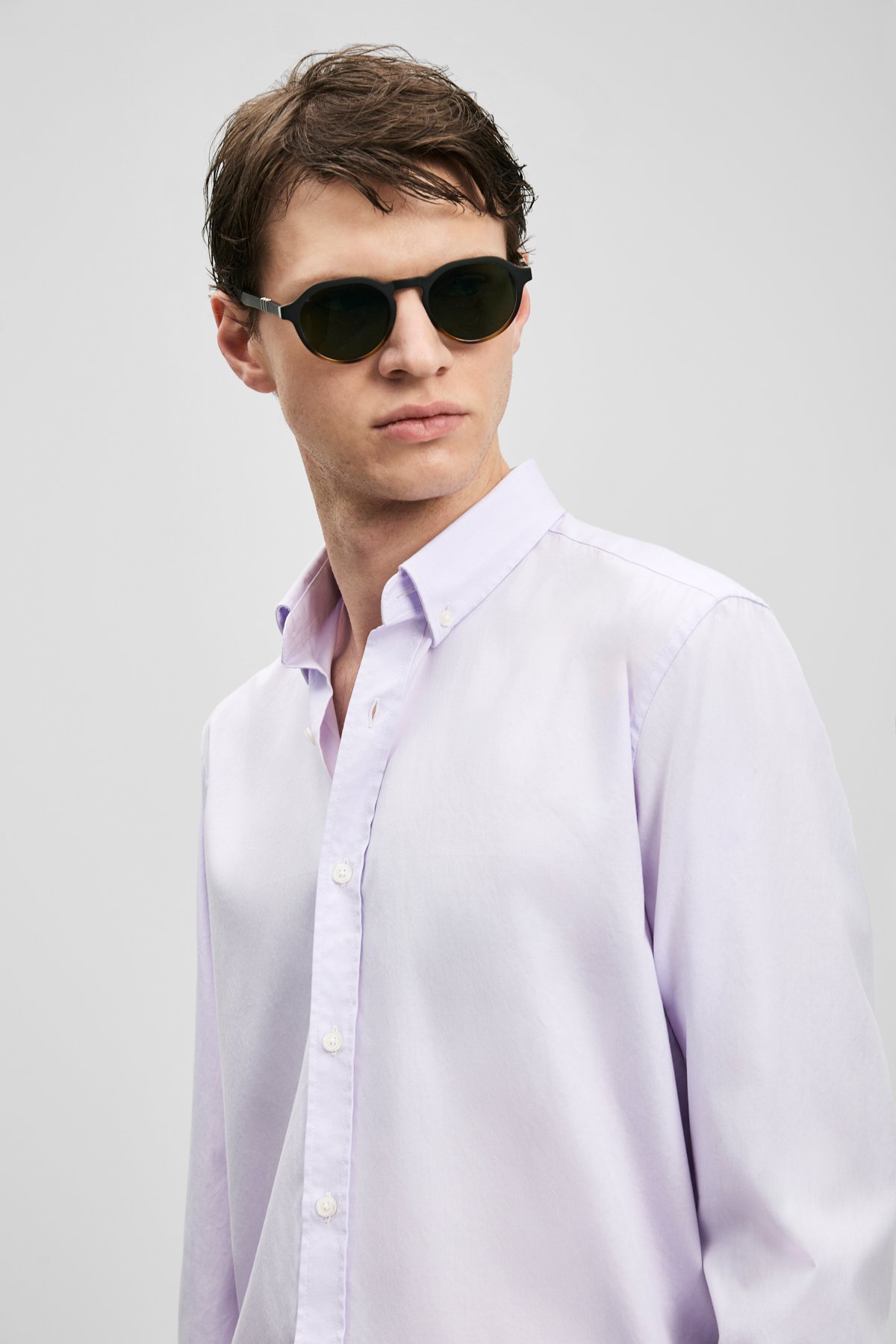 Danıel Men's Basic Shirt Regular Fit Lilac - LUFIAN