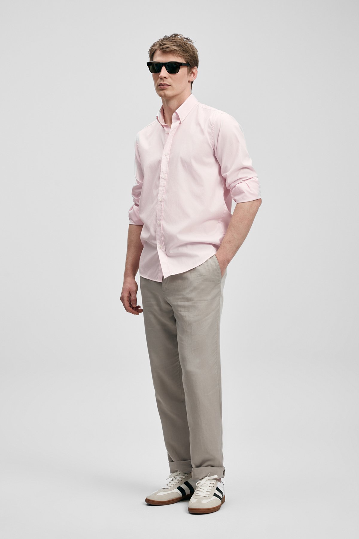 Danıel Men's Basic Shirt Regular Fit Pink - LUFIAN