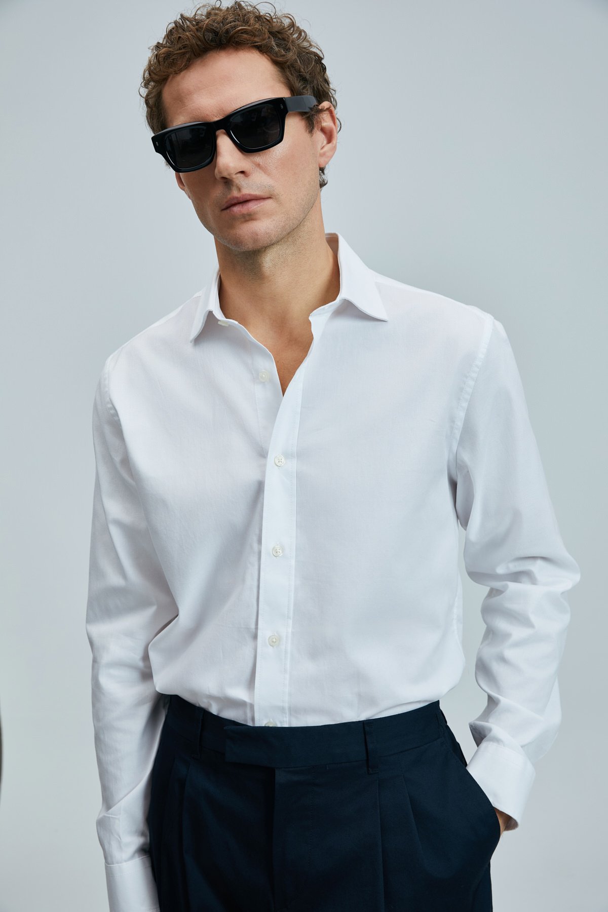 Danıel Men's Basic Shirt Regular Fit White - LUFIAN