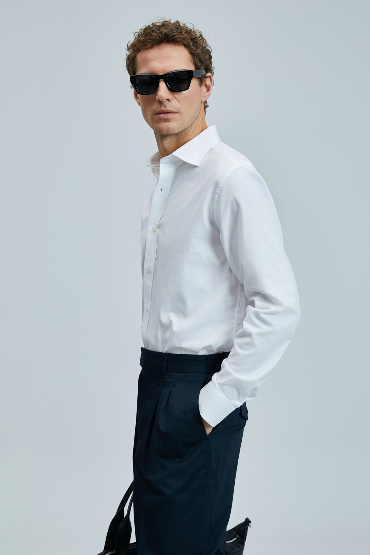 Danıel Men's Basic Shirt Regular Fit White - LUFIAN