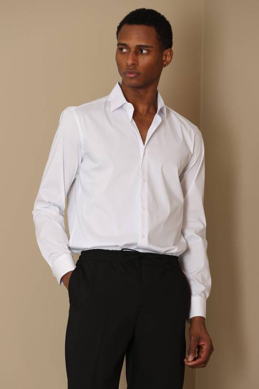 Danıel Men Basic Shirt Whıte - 2