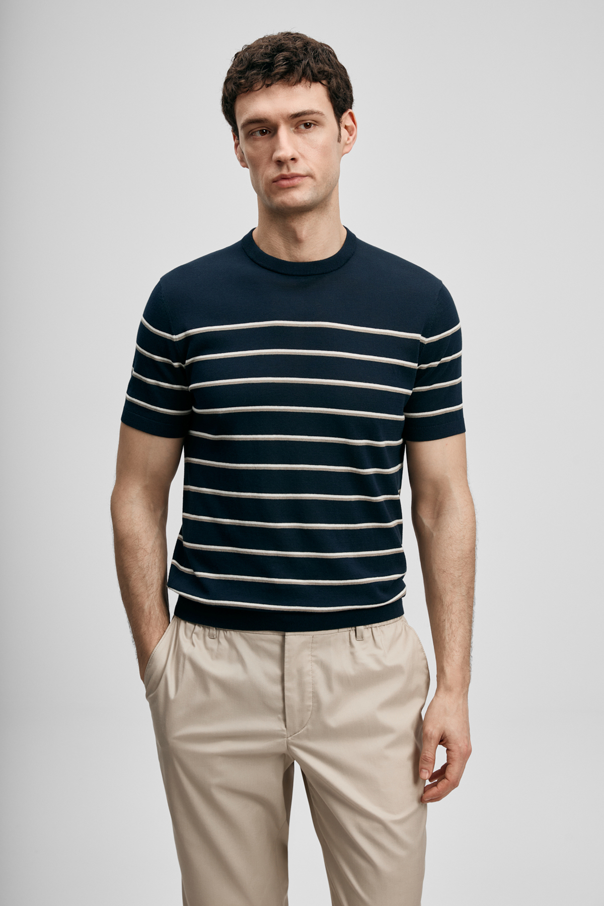 Danıel Men's Cotton Sweater Dark Navy Blue - LUFIAN