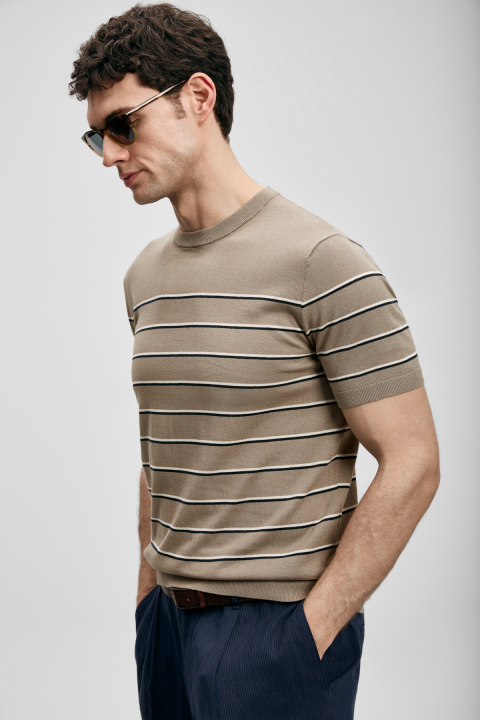 Danıel Men's Cotton Sweater Sand - LUFIAN
