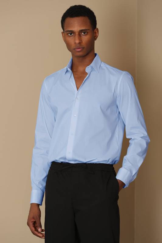 Danıel Mens Classic Shirt Slım Fıt Blue - 1