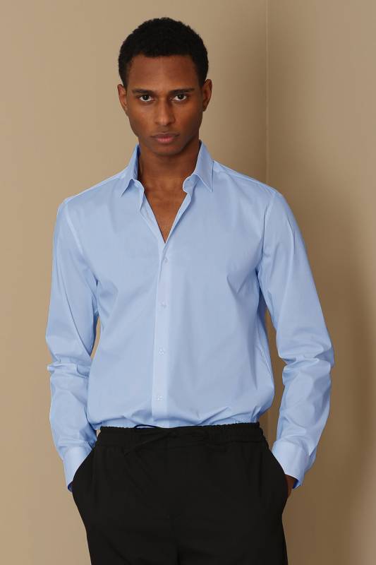 Danıel Mens Classic Shirt Slım Fıt Blue - 3