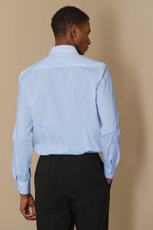 Danıel Mens Classic Shirt Slım Fıt Blue - 5