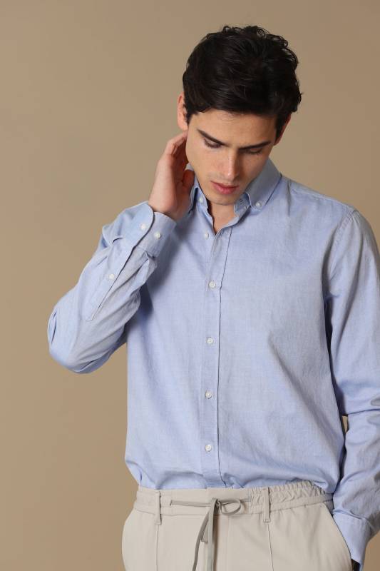 Danıel Mens Smart Casual Shirt Comfort Slım Fıt Blue - 3