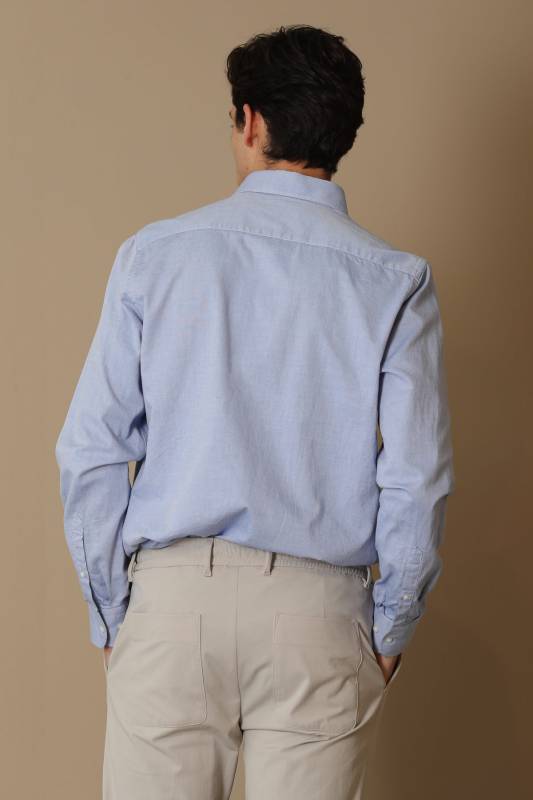 Danıel Mens Smart Casual Shirt Comfort Slım Fıt Blue - 6