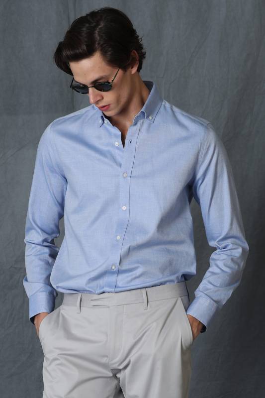 Daniel Mens Smart Shirt Slım Fıt Blue - 4