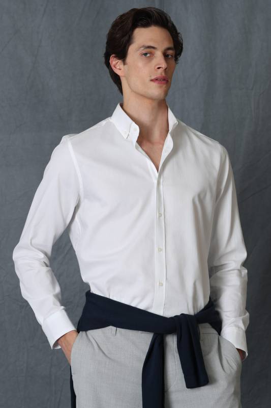 Daniel Mens Smart Shirt Slım Fıt Whıte - 1