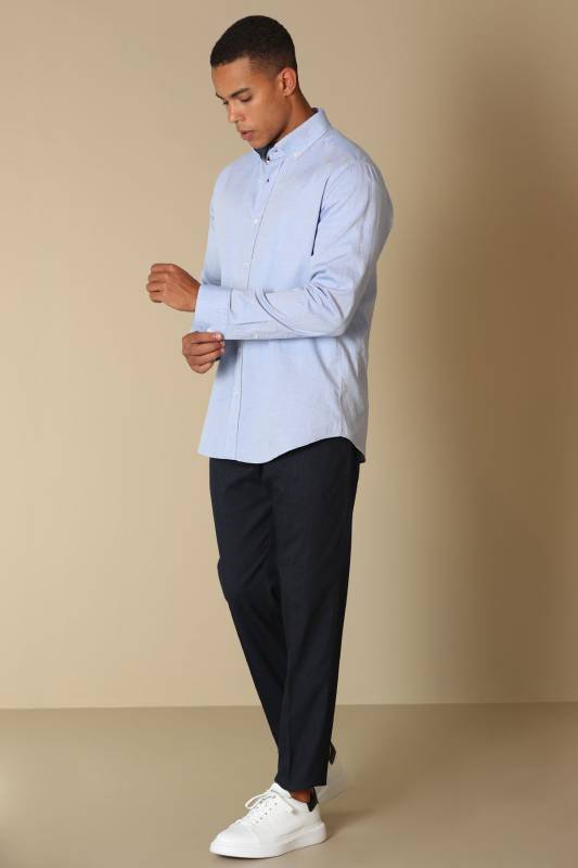 Danıel Mens Smart Shirt Comfort Slım Fıt Blue - 4