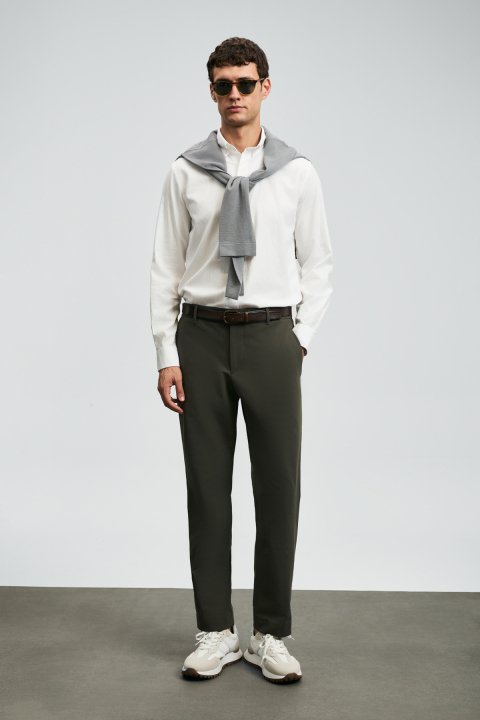 Daren Smart Men's Chino Pants Slim Fit Khaki - LUFIAN