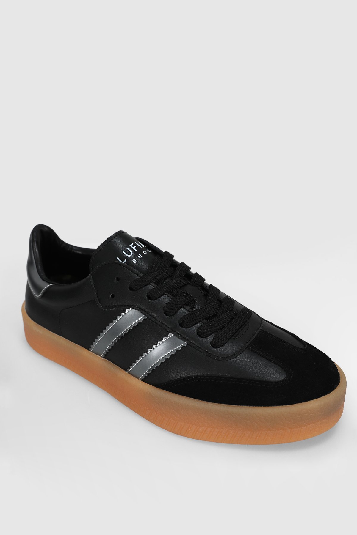 Davıd Men's Leather Sneaker Shoes Black - LUFIAN (1)