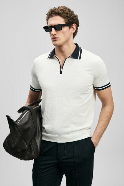 Dean Men's Modal Blend Sweater Off White - LUFIAN