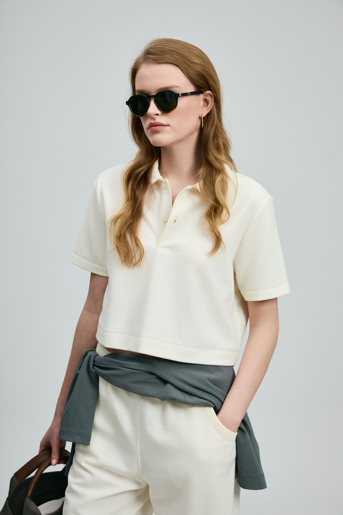 Narın Women's Polo T-Shirt Off White - LUFIAN