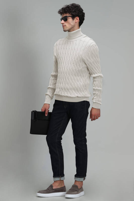 Denı Mens Sweater Ecru - 2