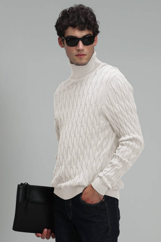 Denı Mens Sweater Ecru - 3