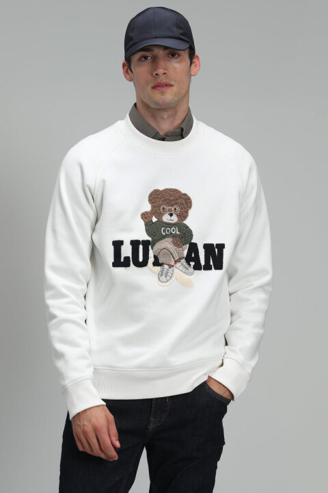 Derek Male Sweatshirt Off Whıte - Lufian