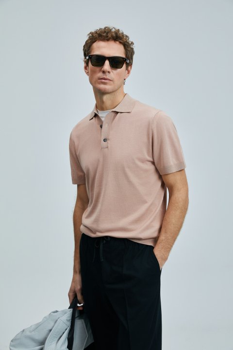 Derek Men's Silk Blend Sweater Dusty Rose - LUFIAN