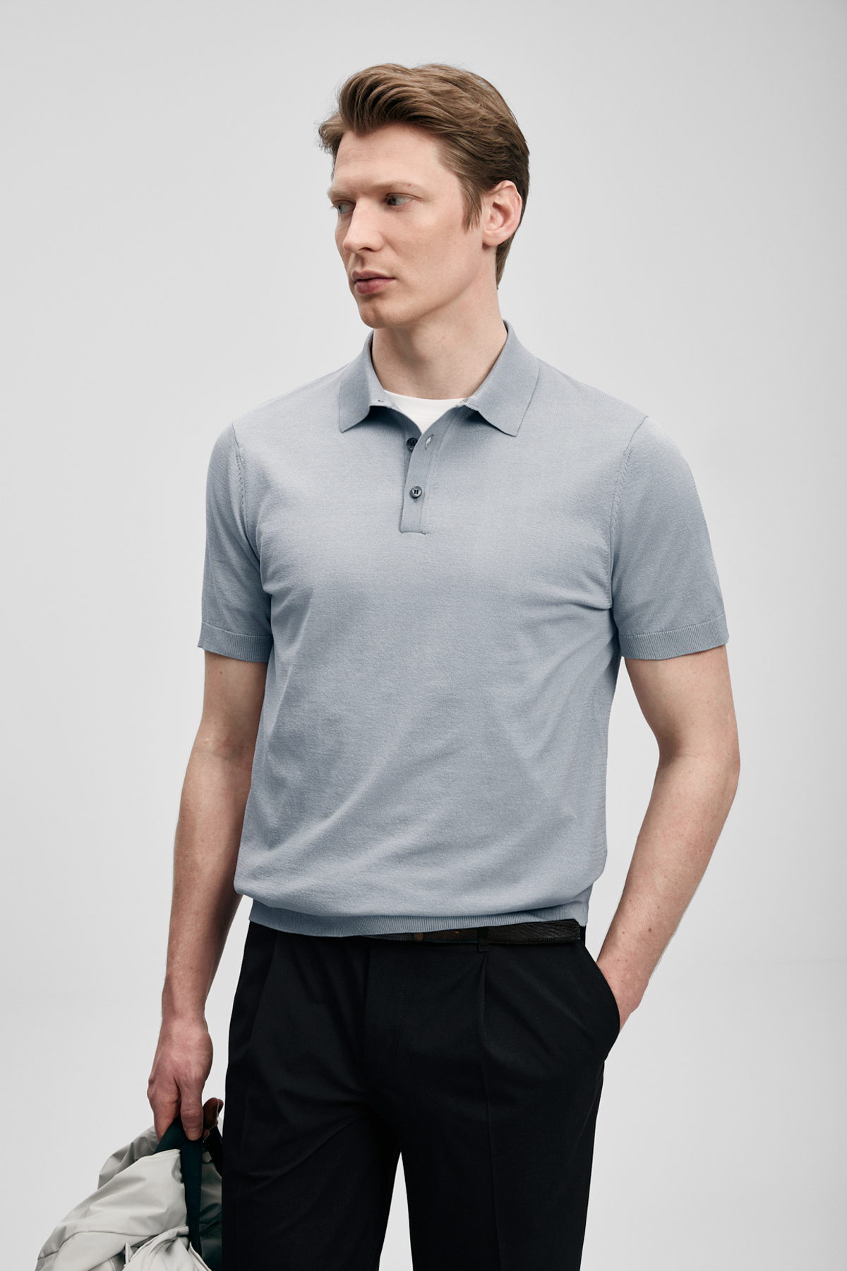 Derek Men's Modal Blend Sweater Light Grey - LUFIAN