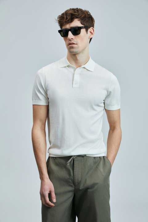 Derek Men's Silk Blend Sweater Off White - LUFIAN