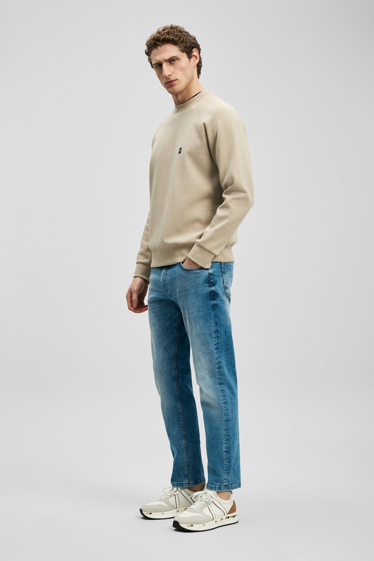 Derek Smart Jeans Men's Trousers Slim Fit Light Blue - LUFIAN